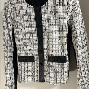 Karl Lagerfeld Black and White Tweed Blazer great for Office date.